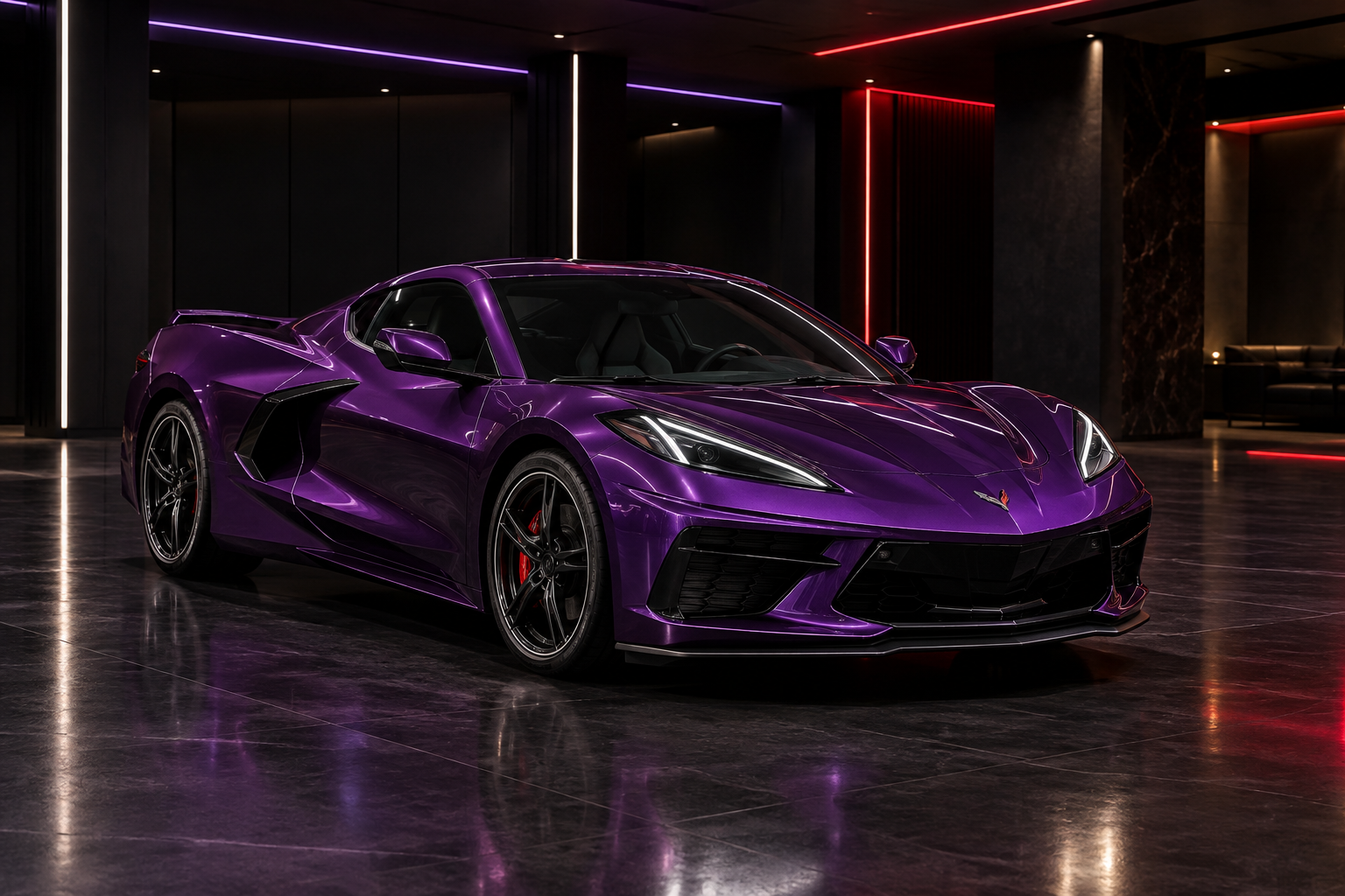 Purple Chevrolet Corvette C8 available from ACE Luxury Exotics