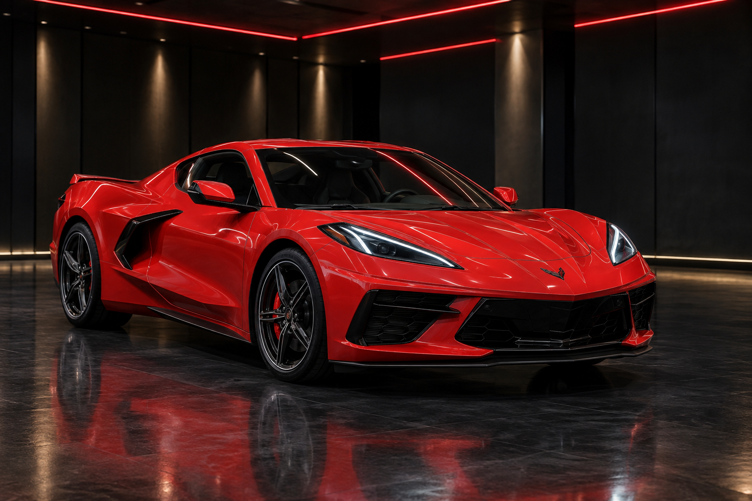 Red Chevrolet Corvette C8 available from ACE Luxury Exotics